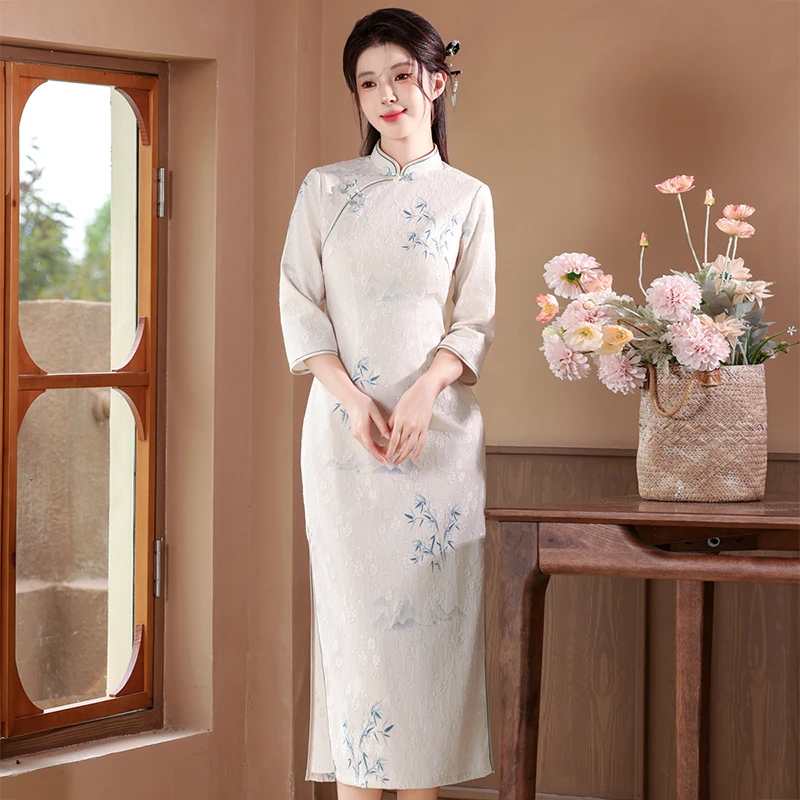 【山河影】2025春夏季新款中国风改良旗袍气质显瘦爆款中国风连衣裙