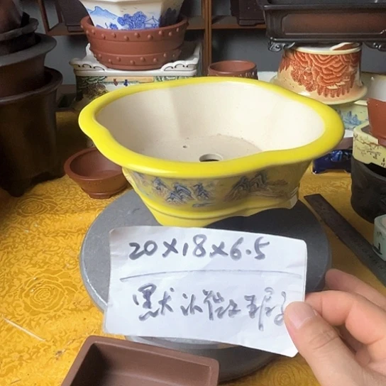 徒***景紫砂花盆宜兴紫砂