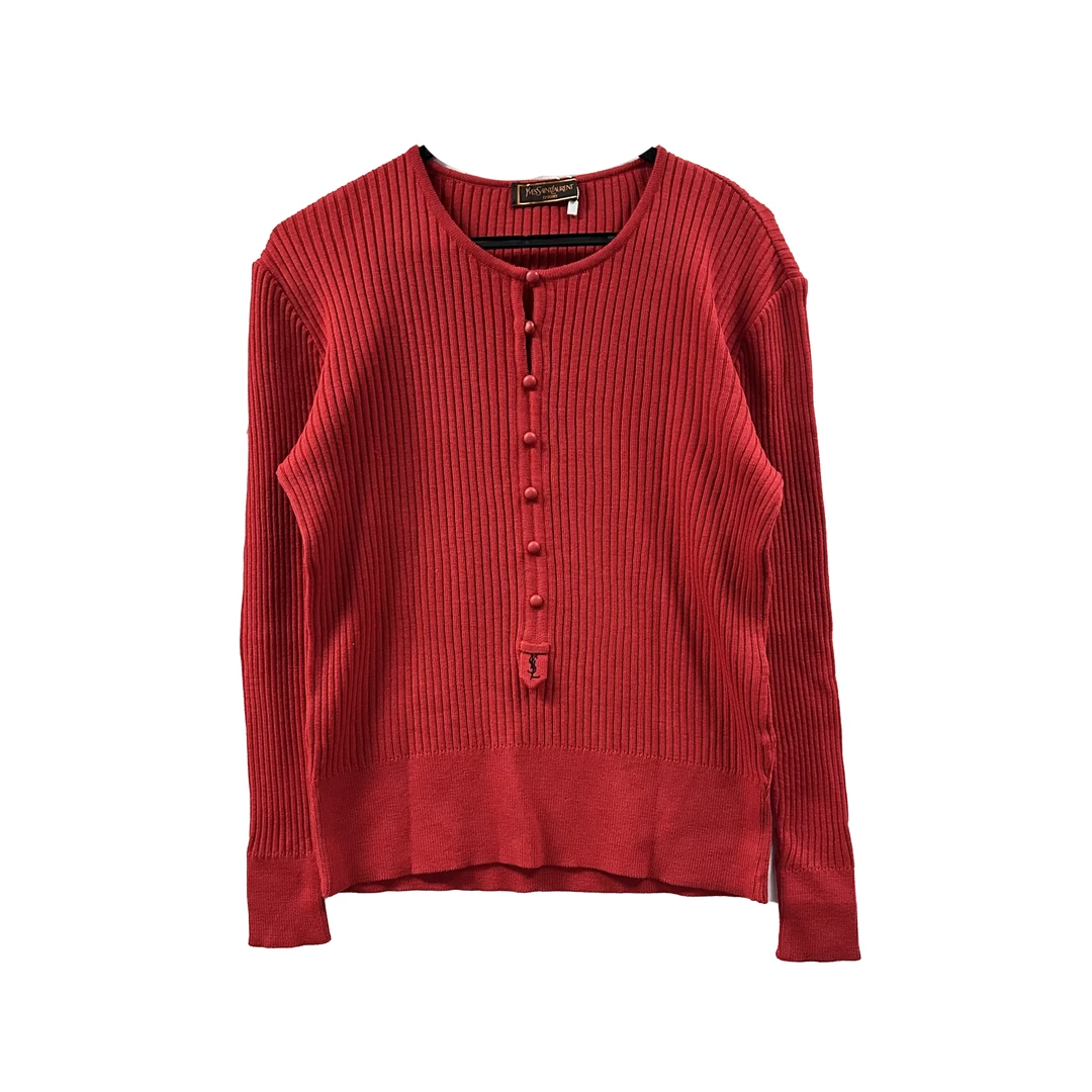 95新 YSL/圣罗兰 刺绣logo秋冬时尚针织休闲毛衣/fy1121