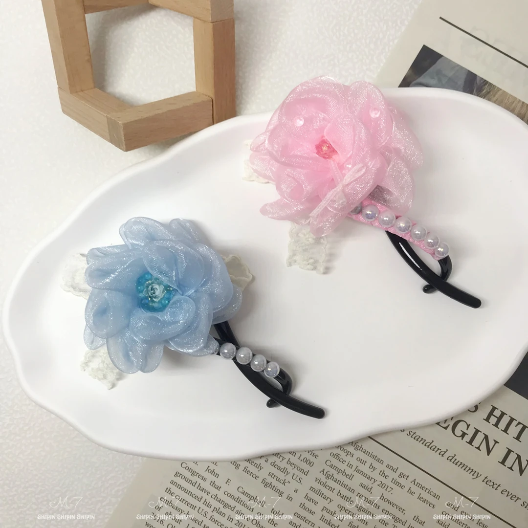 民族风日韩山茶花发卡头饰配饰森系发夹扭扭发夹