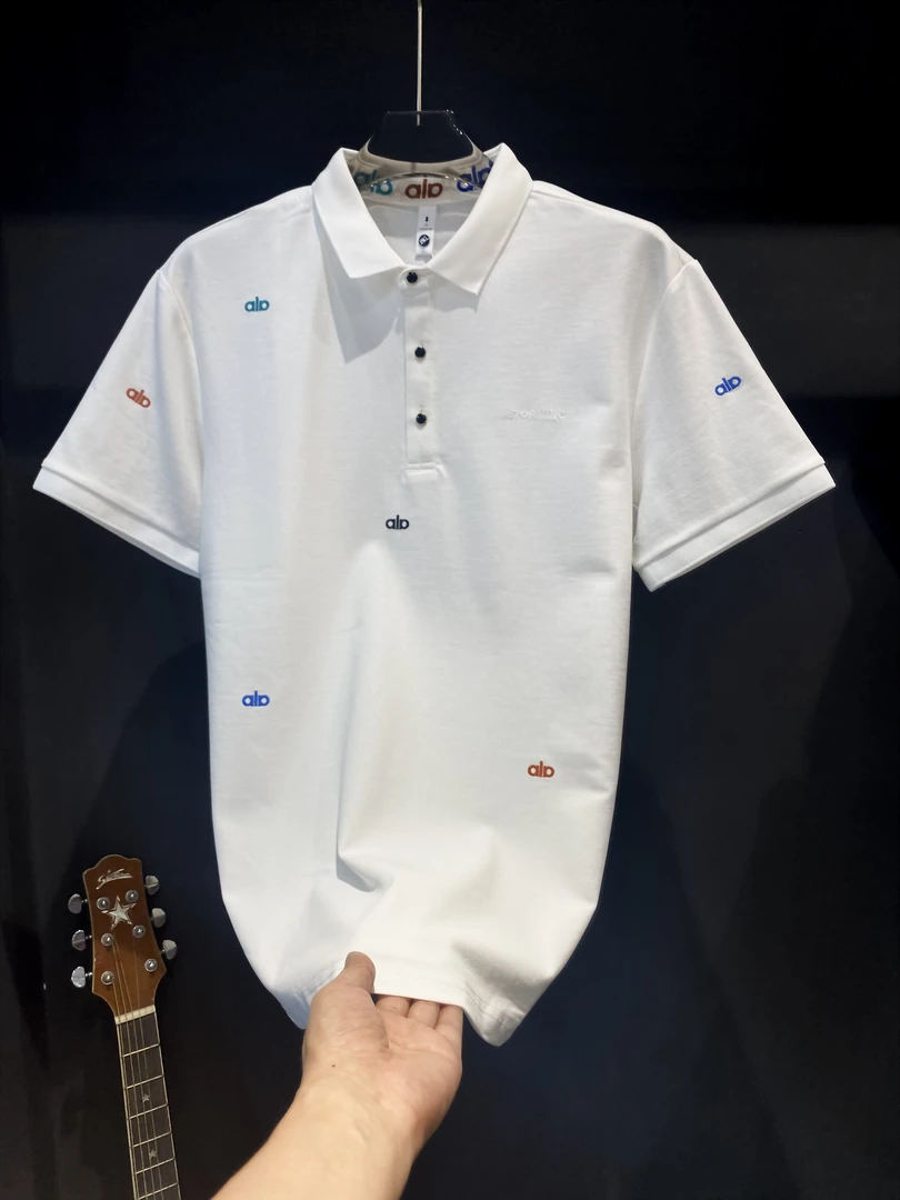 25年新款男士翻领Polo衫刺绣工艺时尚百搭