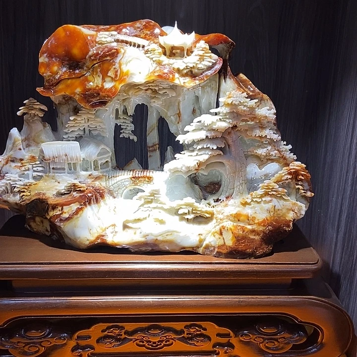 蛇纹石玉（覆膜）合金珠宝奇石