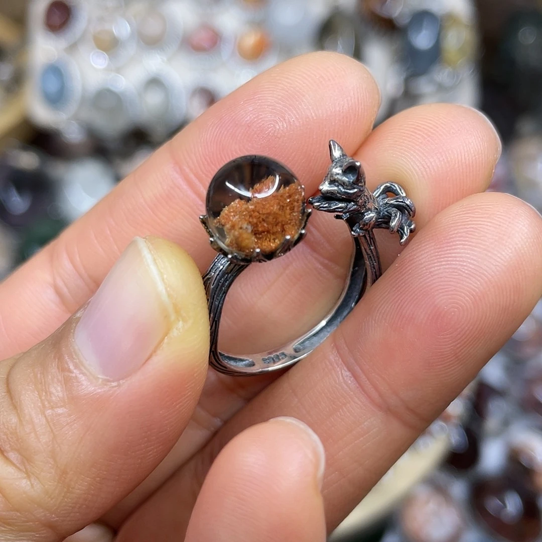 【闪购商品】银S925镶嵌珠宝半成品水晶戒指