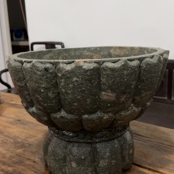 石材徽州石雕聚宝盆作品