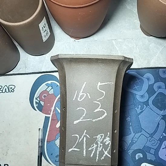 手工四方两个花盆微瑕