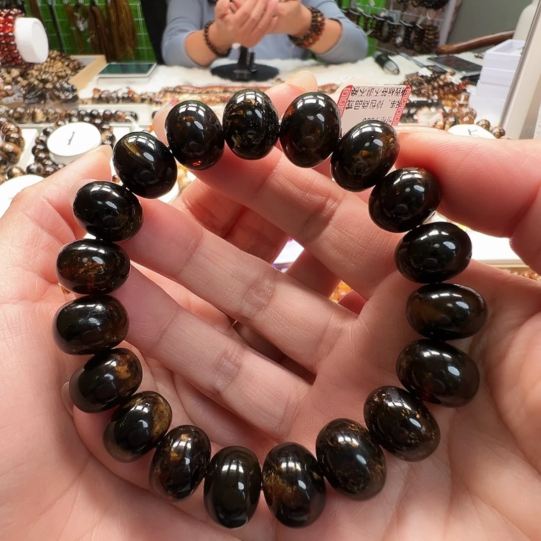 琥珀未镶嵌裸石抚顺琥珀14黑花蜡