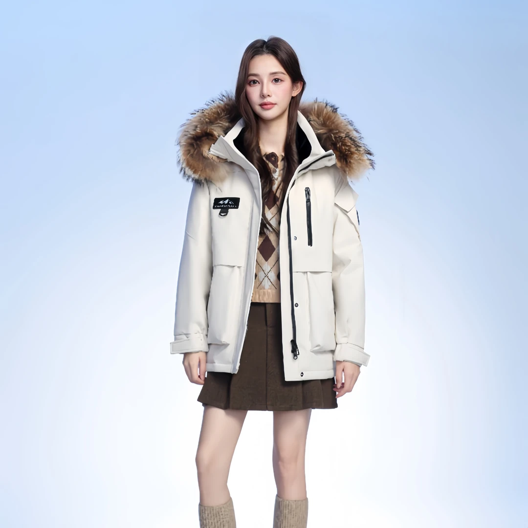 雪中飞2025新情侣款登山连帽冬季工装户外保暖秋冬潮流羽绒服