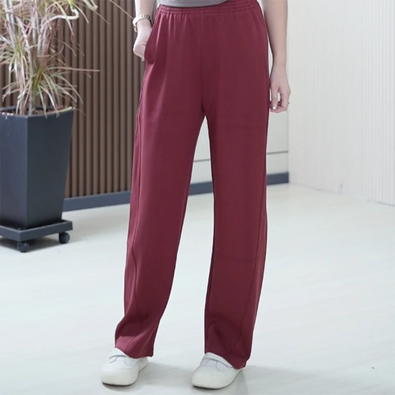 竹纤维拖地镰刀裤弹力百搭直筒裤松紧腰大码宽松遮胯休闲裤子女潮