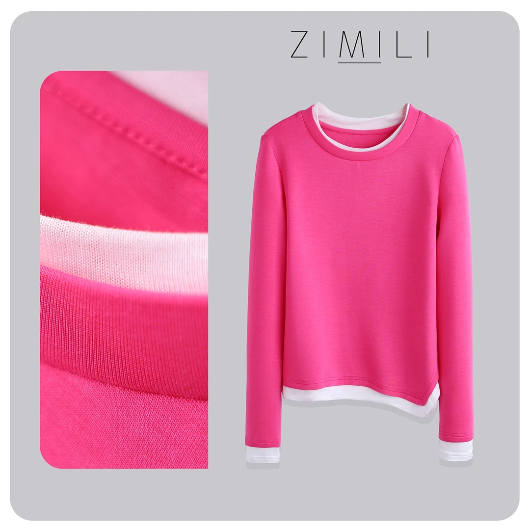 【子秋女装】2025春季小众假两件上衣时尚百搭休闲打底5021