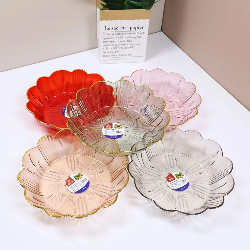 水果盘家用茶几零食摆放盘食品级客厅干果盘金边大容量糖果盘果盆