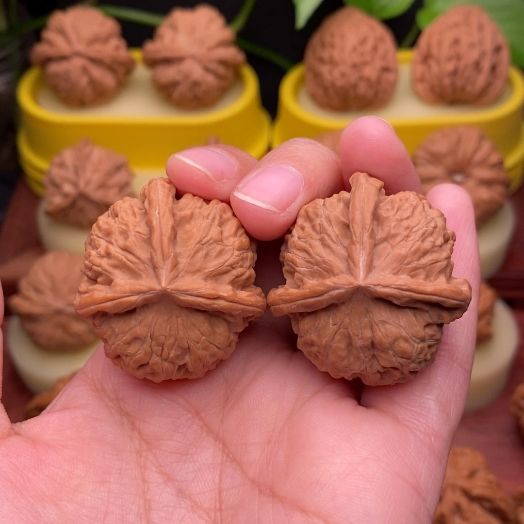 把件文玩核桃36“野生”金锭三棱“漏”