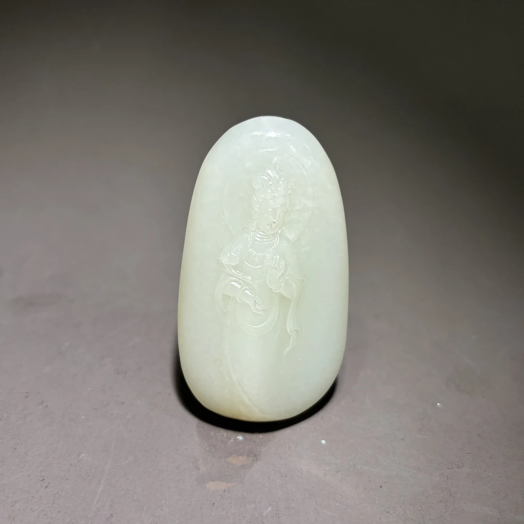 HZ99677和田玉随形观音挂件-朵云轩