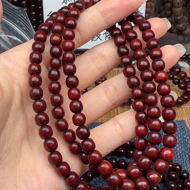 藤类海南红降中国红06老型108颗（瑕)