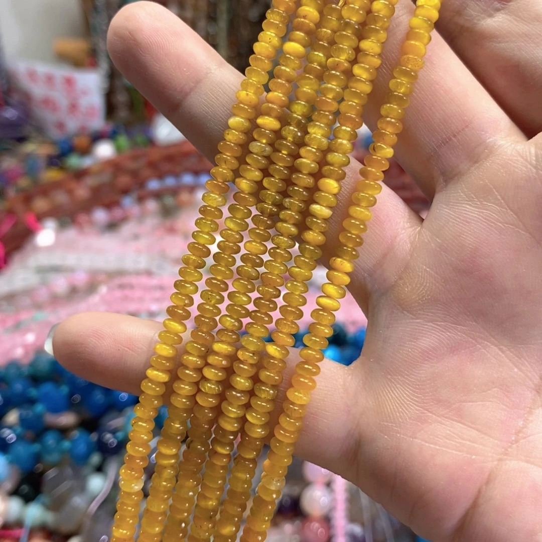 未镶嵌玛瑙/玉髓珠宝半成品金虎算盘一条卡4mm