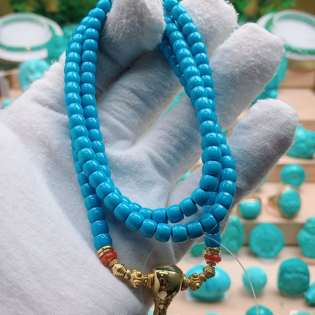 绿松石18K金镶嵌配饰