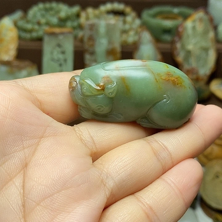 竹***青岫岩河磨玉（透闪石质玉）未镶嵌颈饰