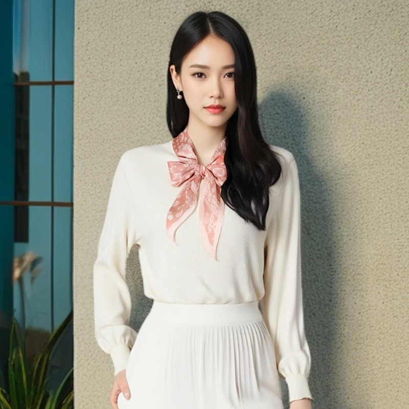 DILANYA/迪兰娅桑蚕丝丝巾薄款护颈巾丝毛百搭小领巾时尚菱形巾