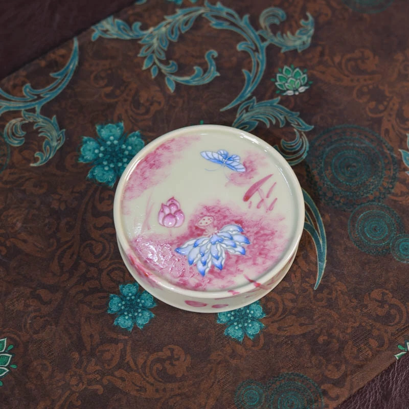 【阿茶】立勤堂二号釉荷花盖置（FLP-GZ-001）