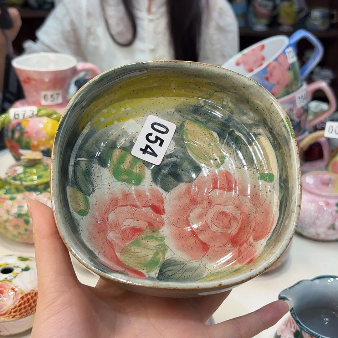 瓷片景德镇手绘高温釉下彩陶瓷茶具