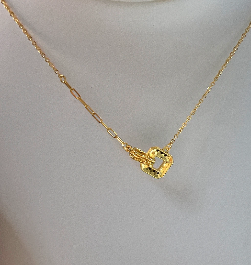 足金999 鱼鳞环环相扣套链