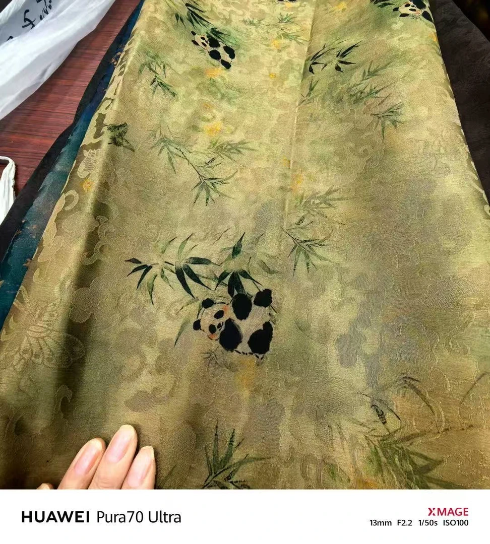 【绿熊猫】117门幅26姆米花萝100桑蚕丝香云纱 半米链接（不退换）