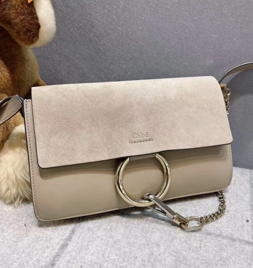 95新 Chloe/蔻依 蔻依圆环c1307大象灰单肩包