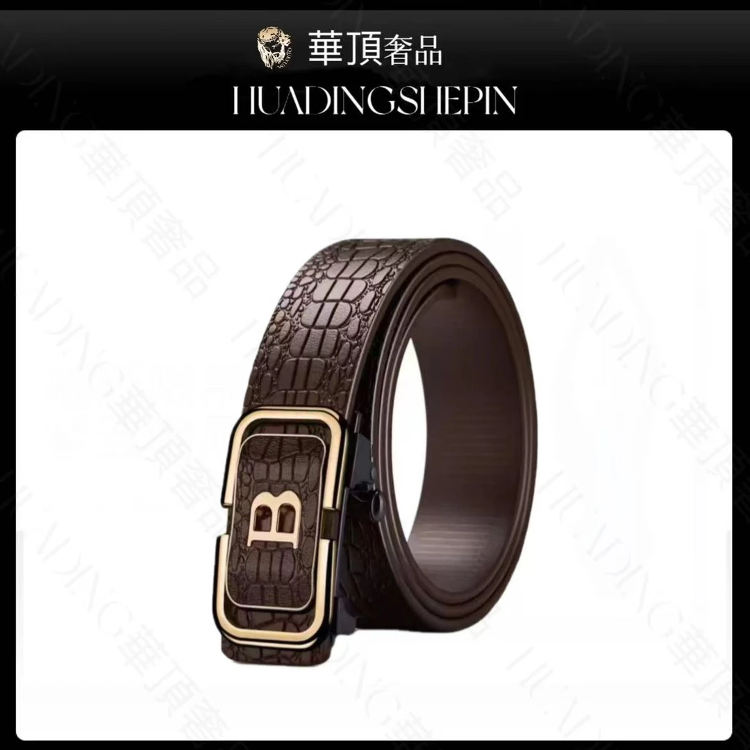 男士高档商务皮带【带身采用精致鳄鱼纹设计】休闲风
