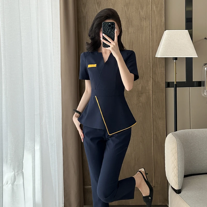 藏青色职业西装女士正装夏季薄款2025新款高端气质服西服休闲外套