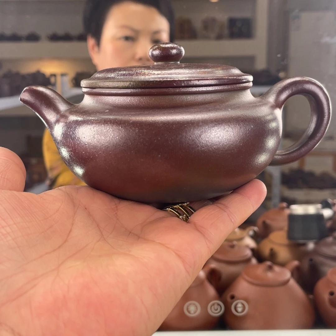 茶壶紫砂大水潭天青柴烧扁腹260cc