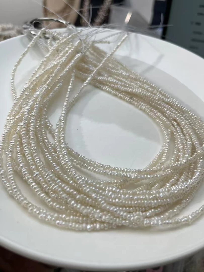 野生无核*强光珍珠叠叠项链3/4mm（一条）