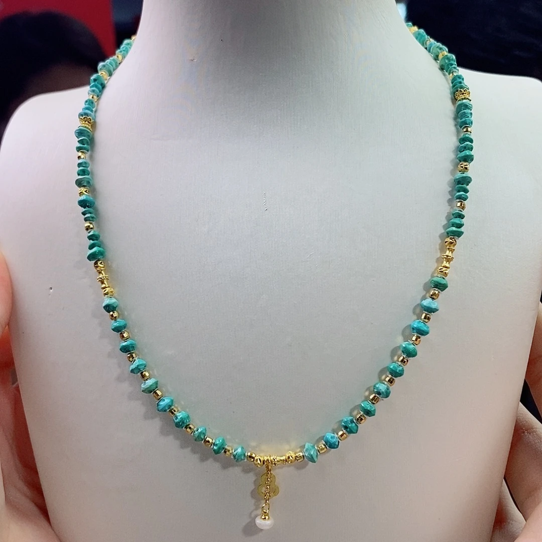 绿松石银S925镀金镶嵌珠宝奇石