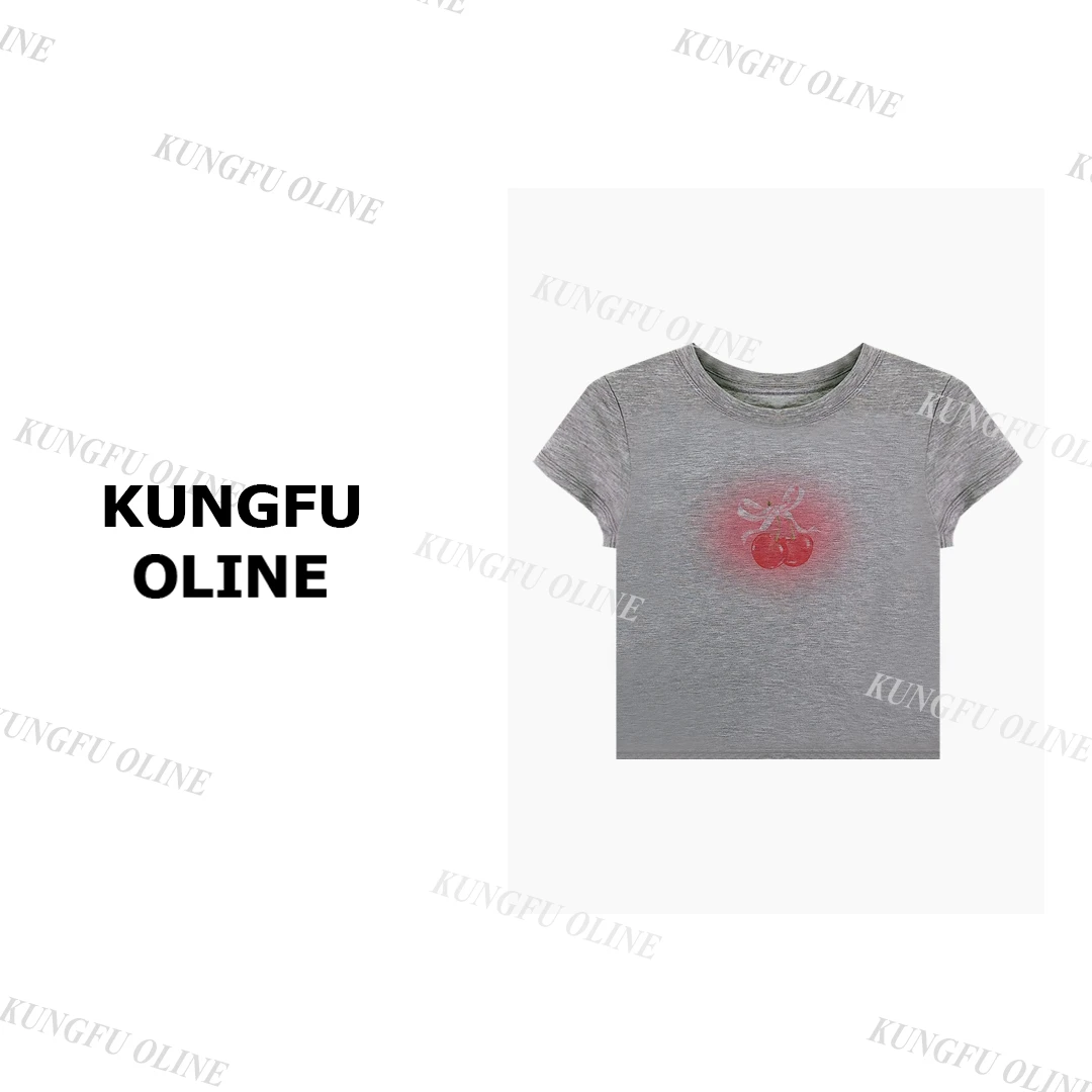 【两颗樱桃】T0411天丝亚麻流行款卡通印花短袖T恤潮流休闲上衣