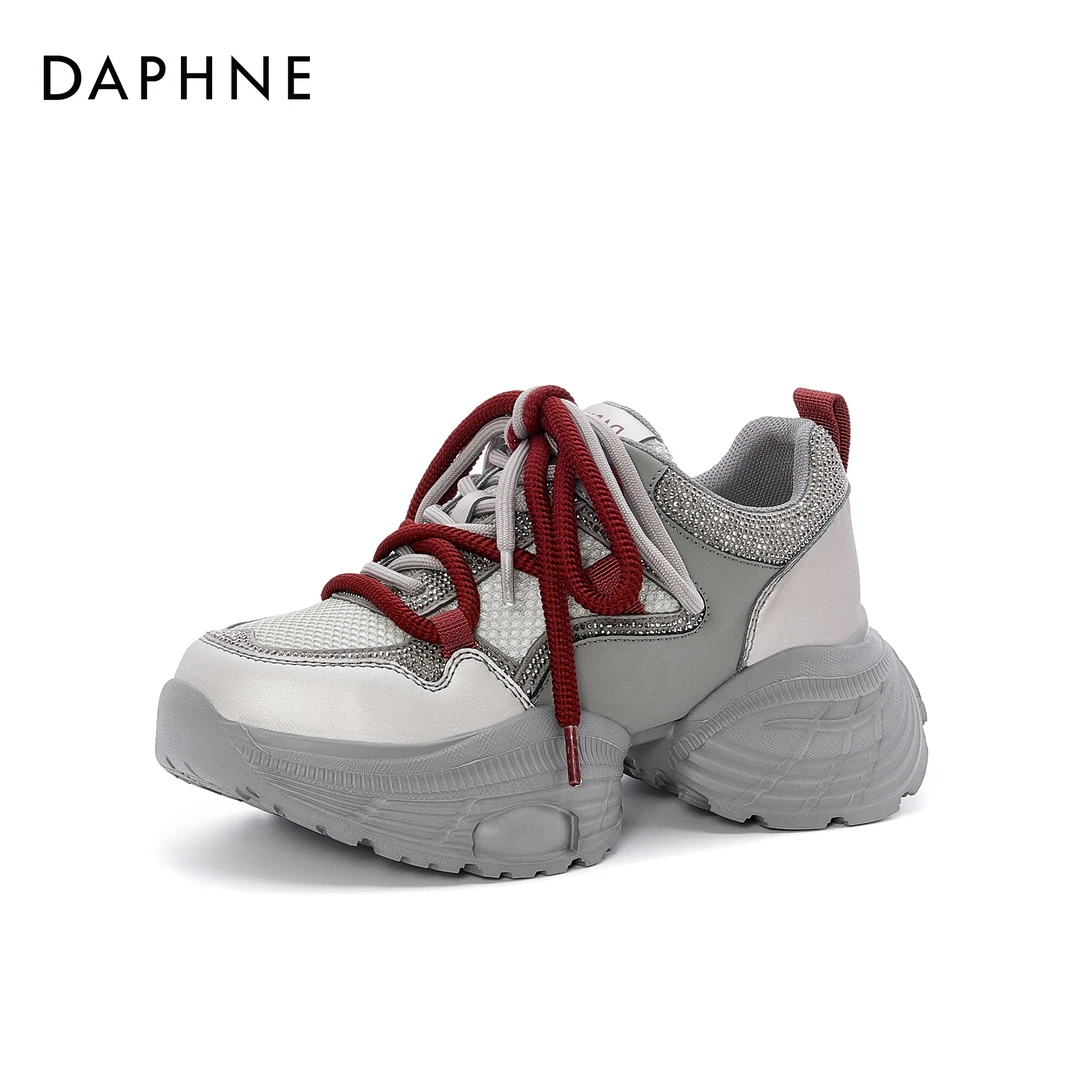 达芙妮2024年新品时尚百搭潮流简约ins厚底老爹鞋