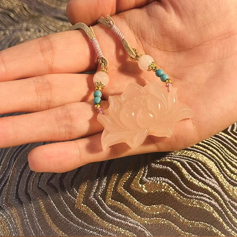 铜合金吊坠 荷花吊坠好看百搭轻奢气质搭配吊坠