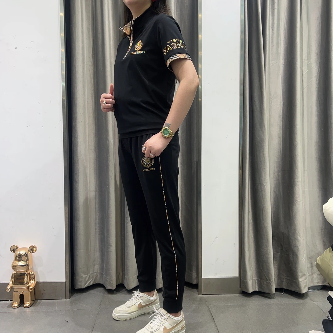 2025春夏男士套装时尚潮流轻奢时尚套装拼接立领拉链两件套S01