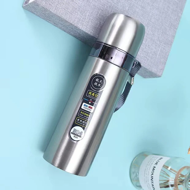 钢本色铠甲旅行保温杯500毫升超长保温简约真空便携保冷保热