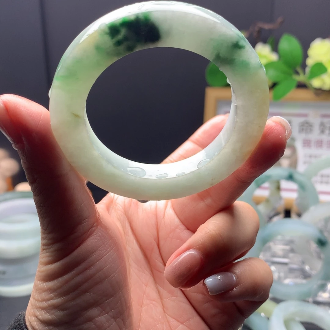 定制翡翠未镶嵌翡翠手镯48_54