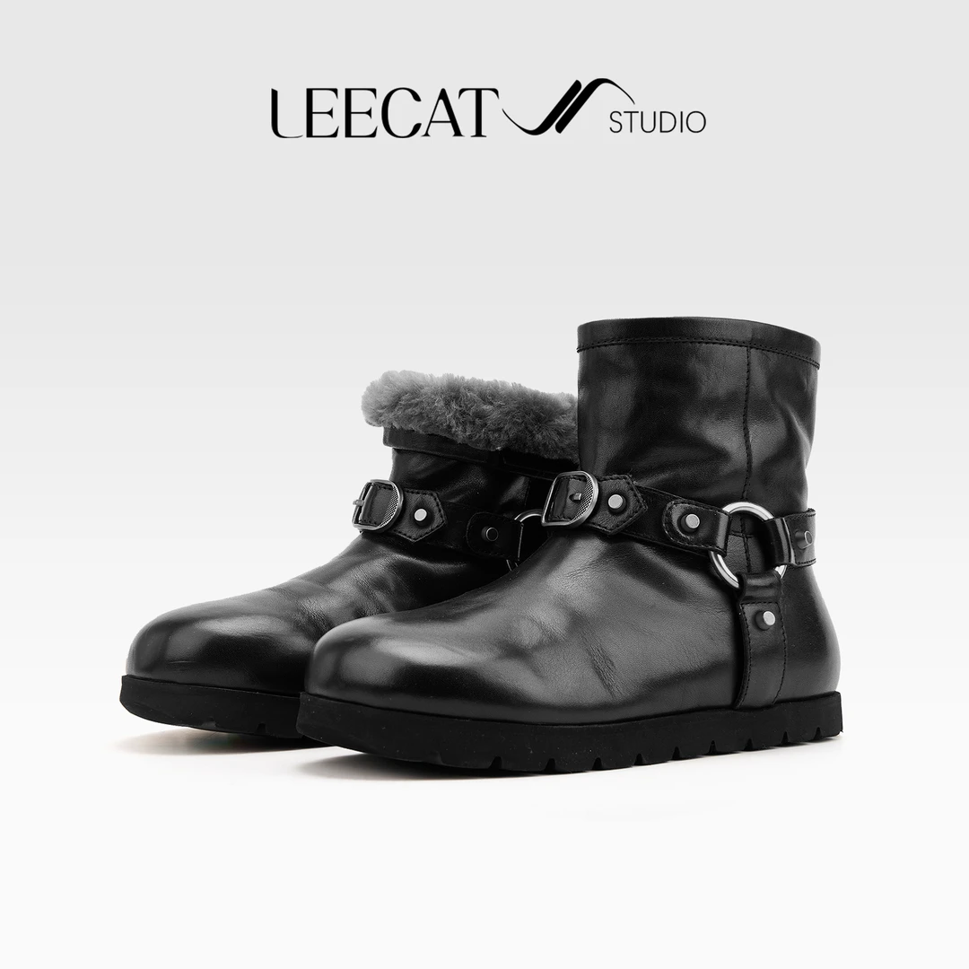 LeeCat Studio | 2025冬季新款加绒保暖防滑瘦瘦雪地靴LES25D0516