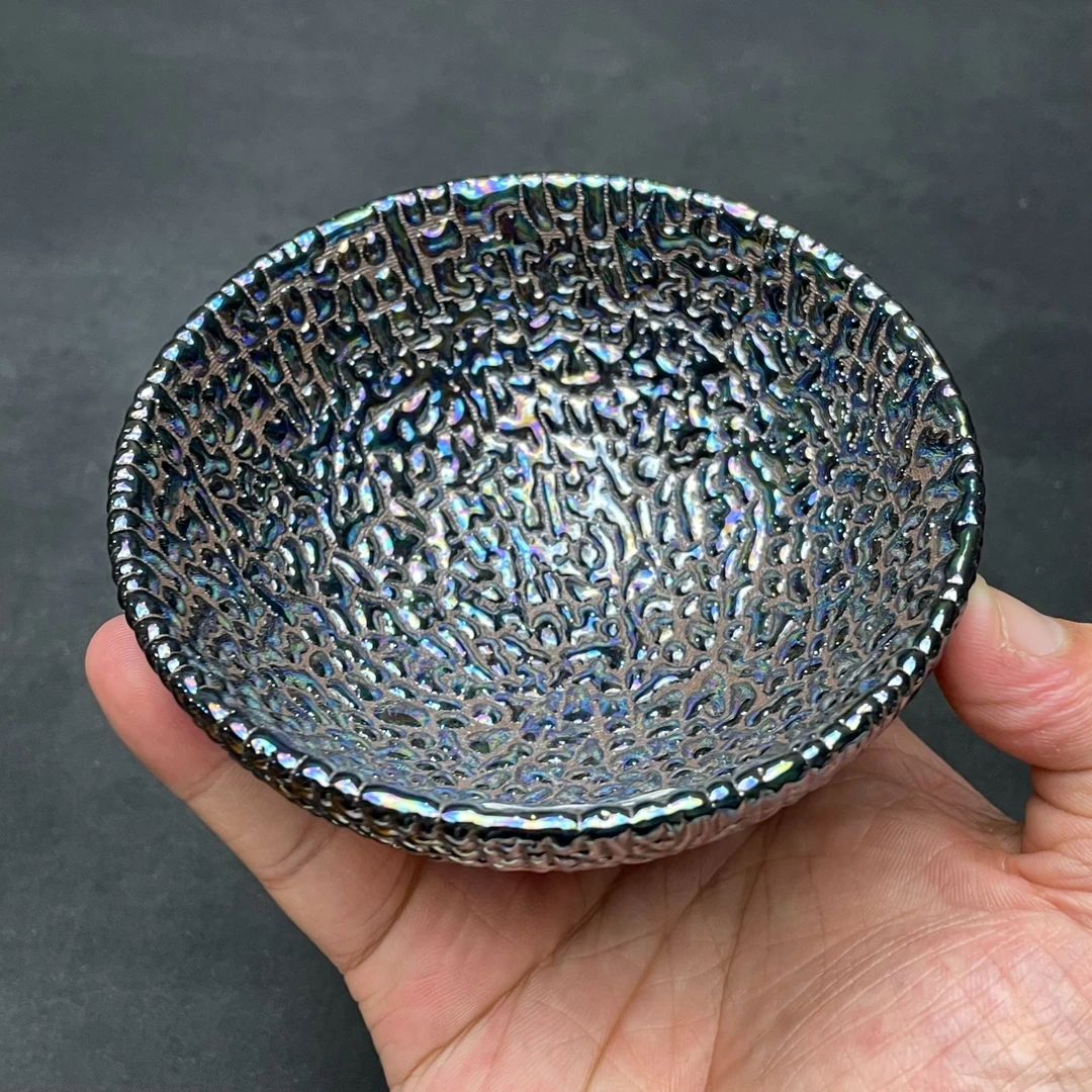 七彩黑曜石建盏主人杯非遗建盏茶杯主人杯礼盒装