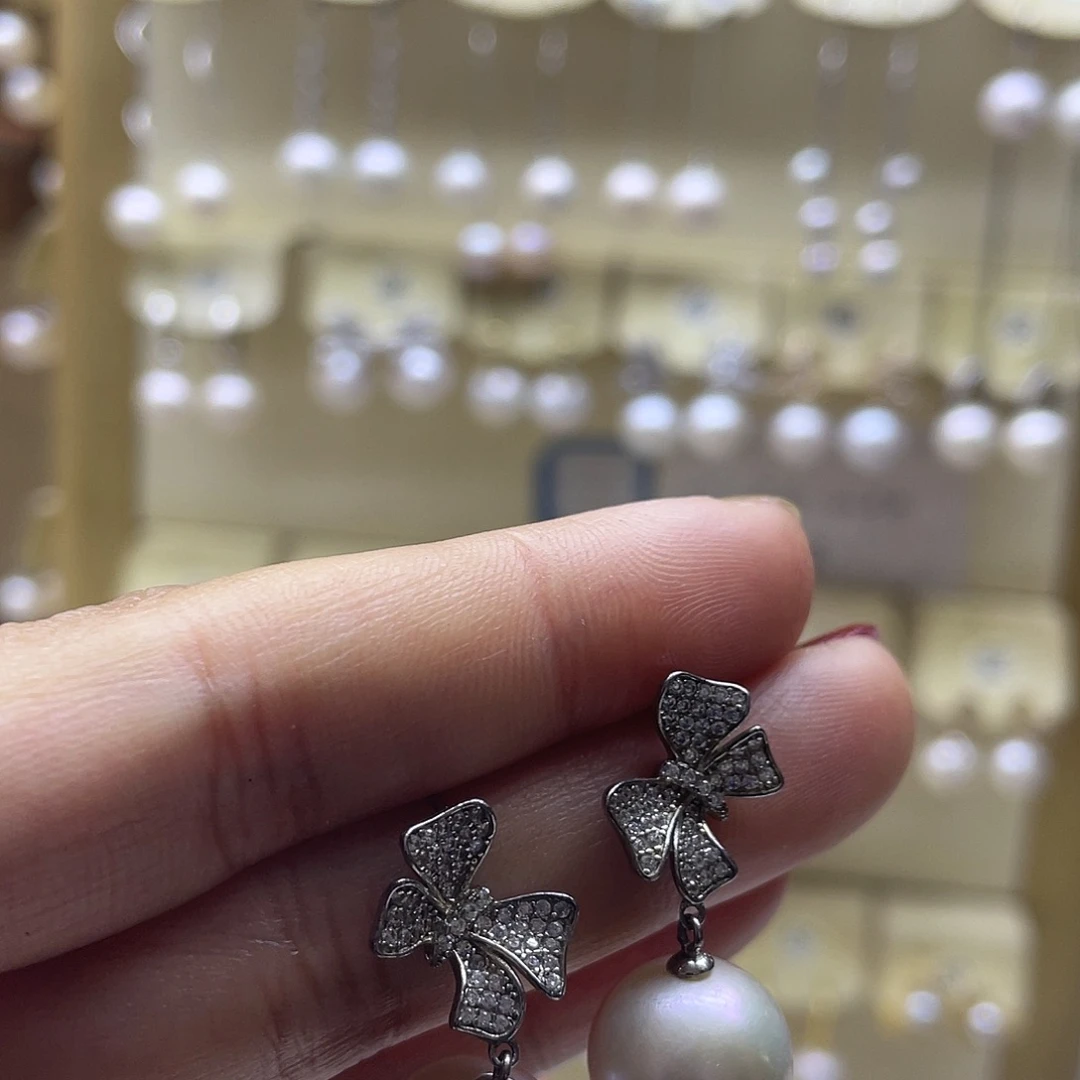 耳饰淡水珍珠银S925镶嵌