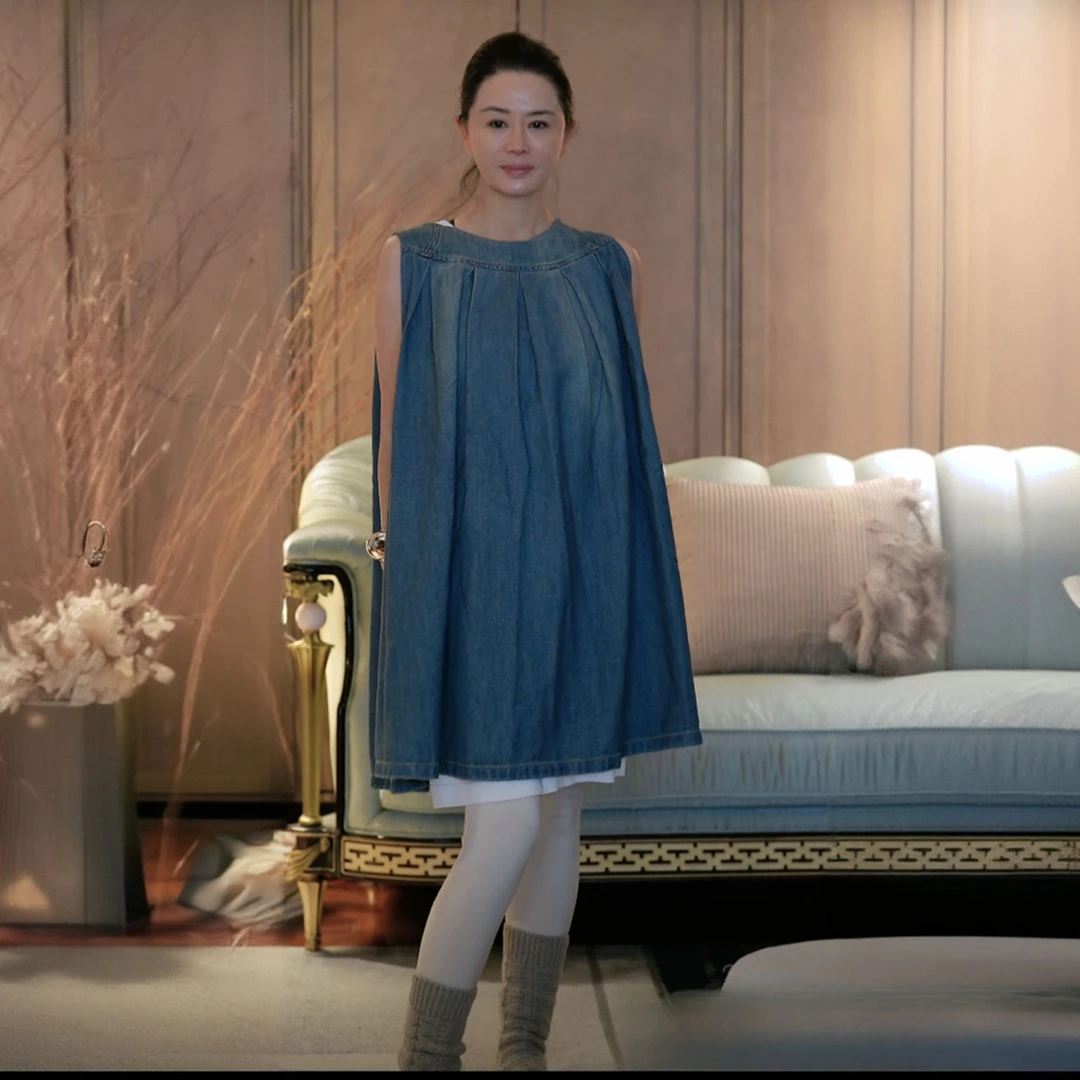 璇之恋·王璇·淼淼牛仔背心裙·王璇原创设计