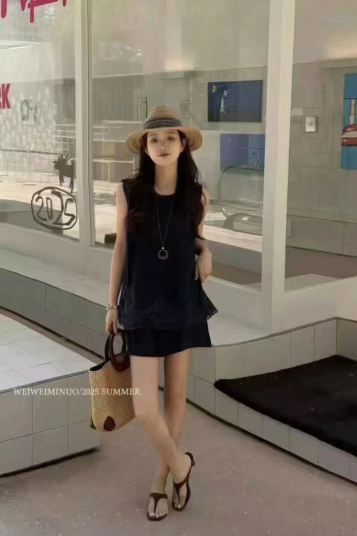 莉姐推荐：夏季麻料刺绣无袖衬衫