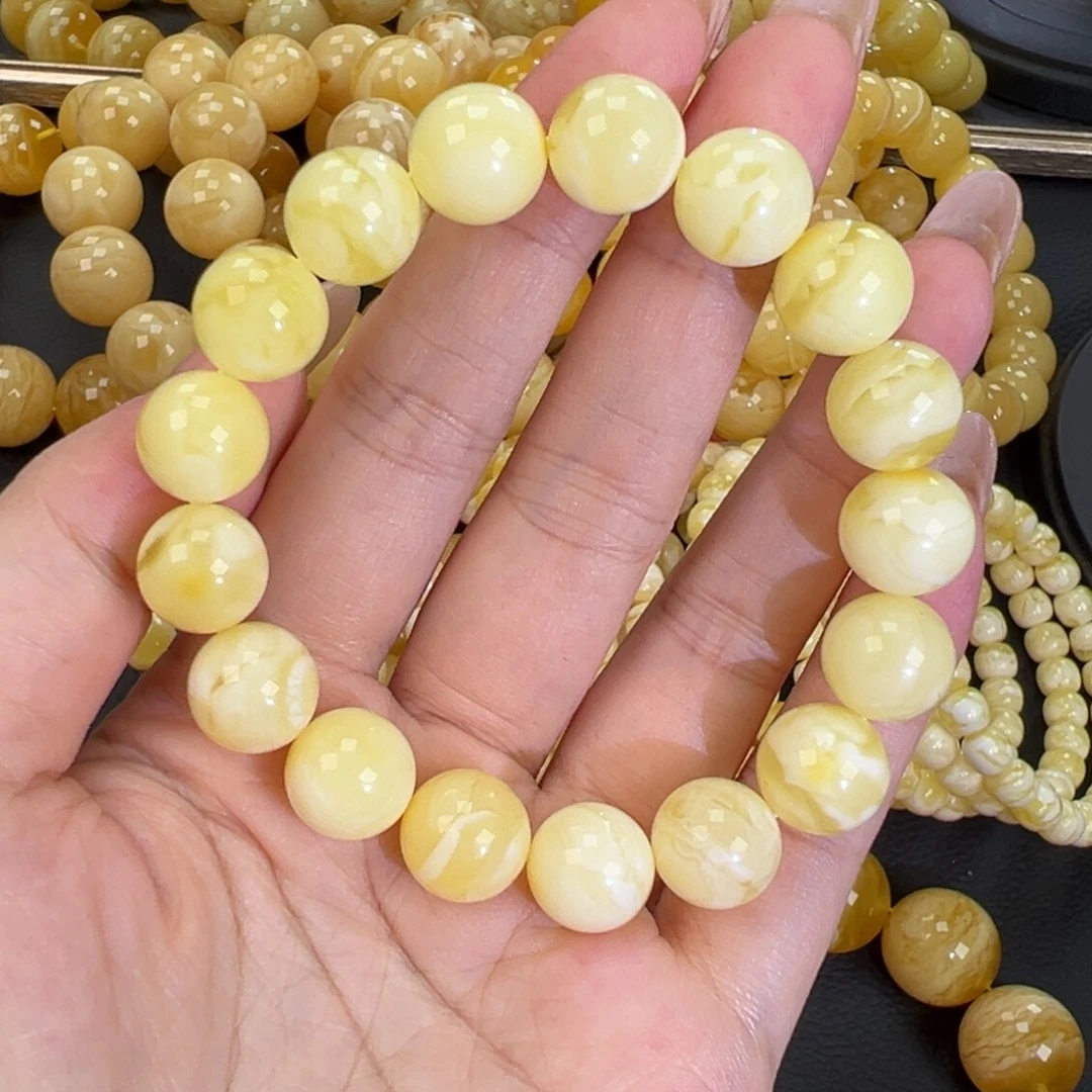 琥珀未镶嵌手链17.4妖花