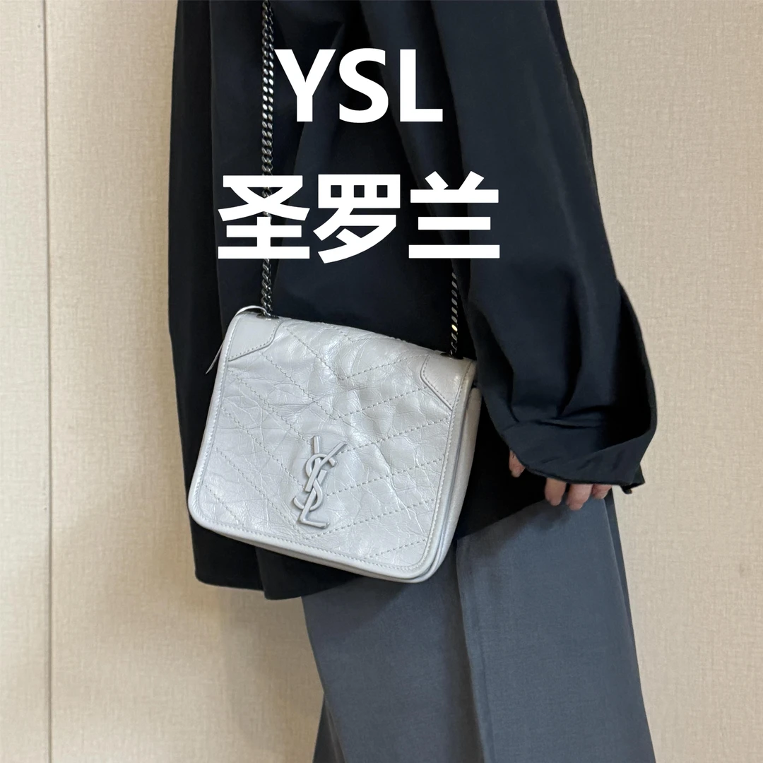 95新 YSL/圣罗兰 水泥灰色niki  woc小号/云海优选/55427