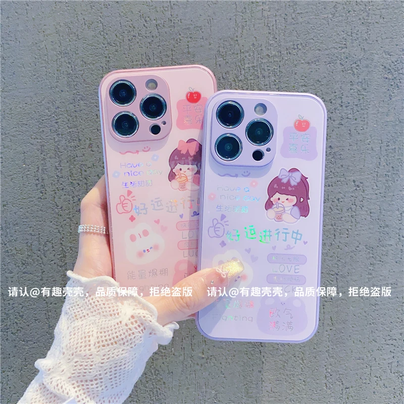 金属烫金玻璃壳适用苹果iPhone16/华为荣耀/OPPO/VIVO/小米手机壳