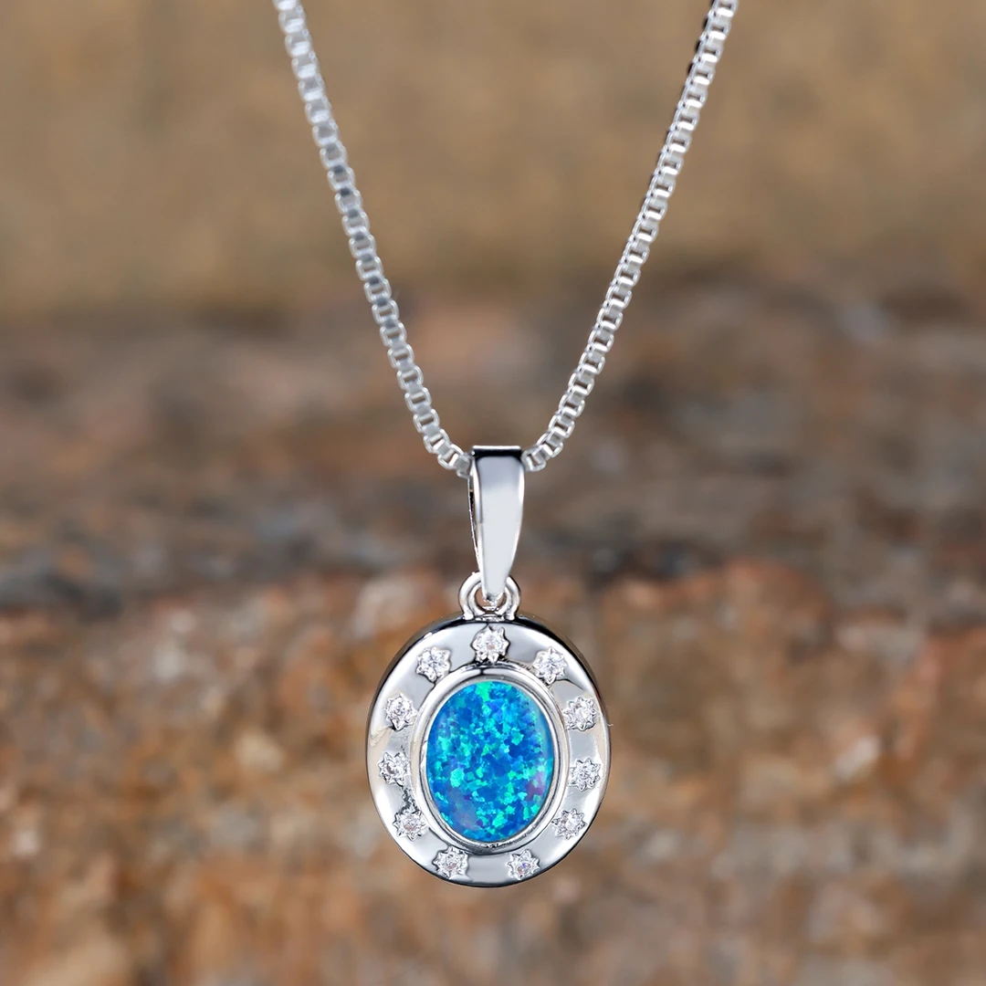 9702【原创opal系列·曼哈顿印象】设计师款蓝澳宝项链女