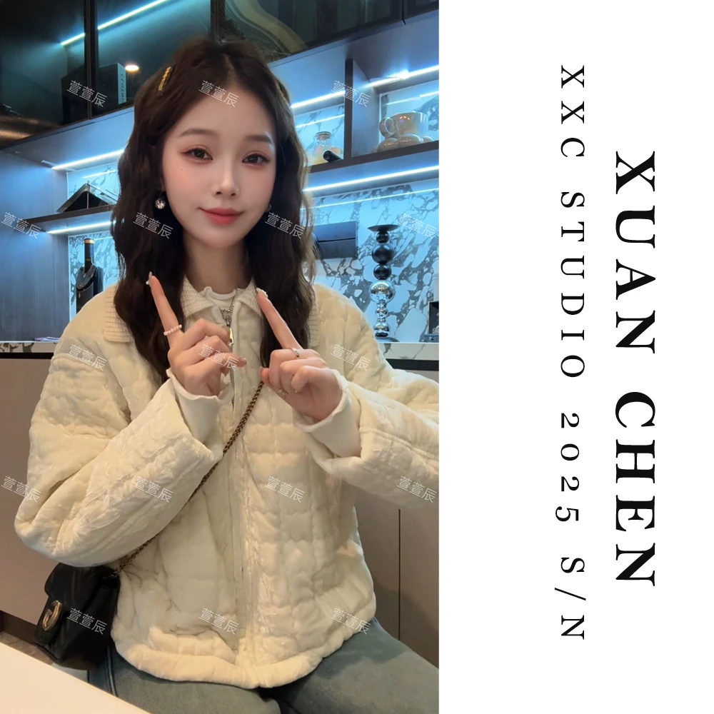 【浪漫百合】女士外套秋冬款时尚厚款丝绒外套外套女秋季外套#9017