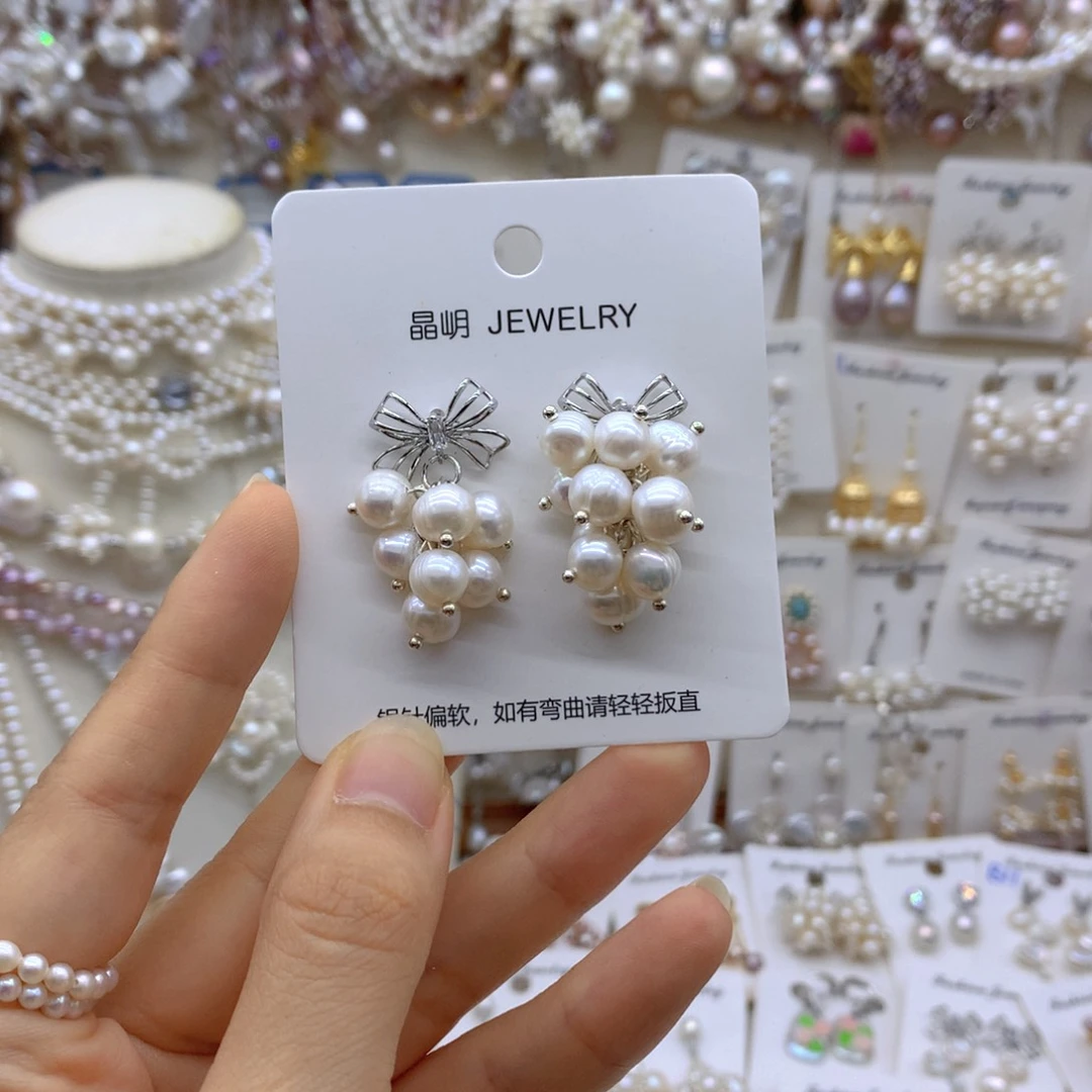 合金淡水珍珠耳饰项链