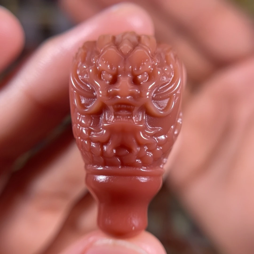 玛瑙/玉髓盐源料龙三通对孔18.2未镶嵌