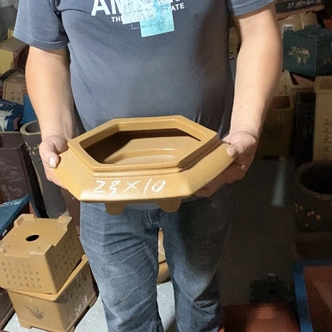 紫砂花盆手工制作